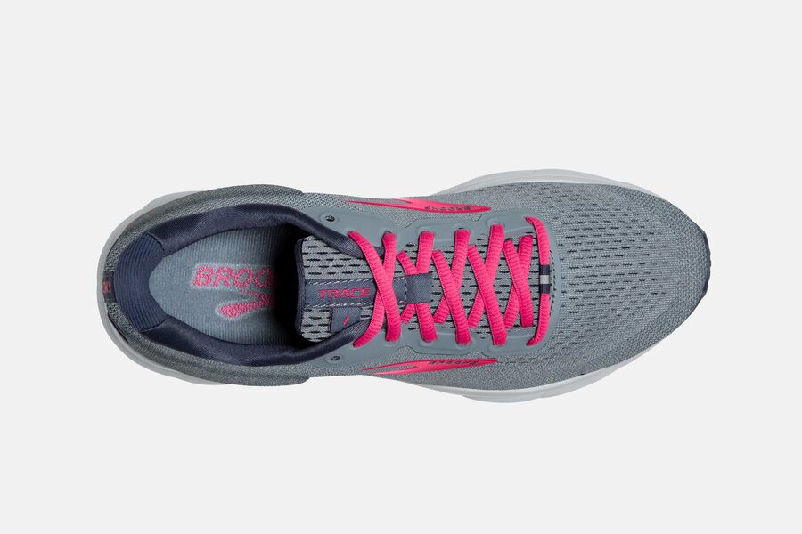 Brooks Trace Road Running Shoes Womens Grey/Pink 269081-YDB